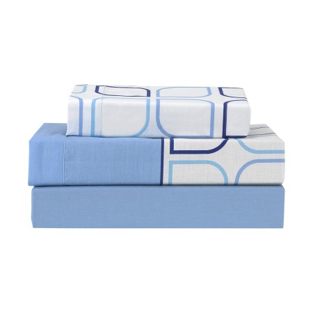 Juego de sábanas Estampadas Combo Disponible en Varios tamaños y Colores Azul SABANALIA Cama 135 
