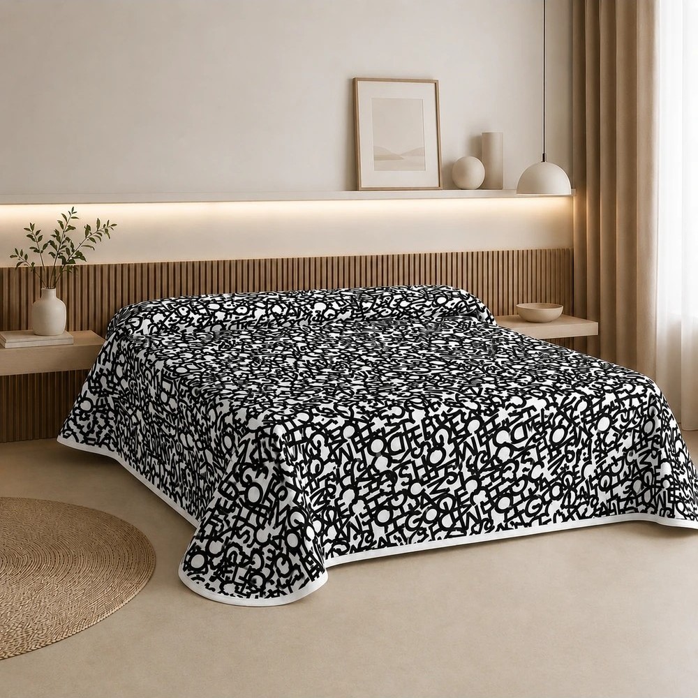 Colcha estampada Letras (Disponible en varios tamaños)
