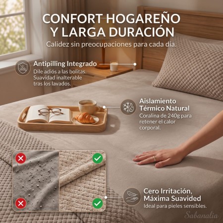 Juego de sábana jacquard de coralina