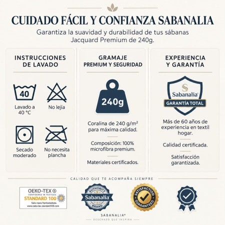 Juego de sábana jacquard de coralina