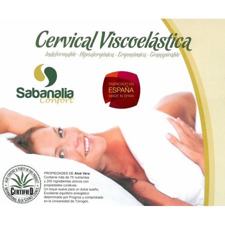 Almohada Cervical Viscoelastica Aloe Vera (Disponible en varias medidas)